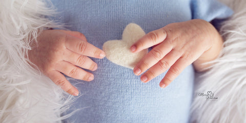 Single ivory felted wool hearts heart newborn photography prop