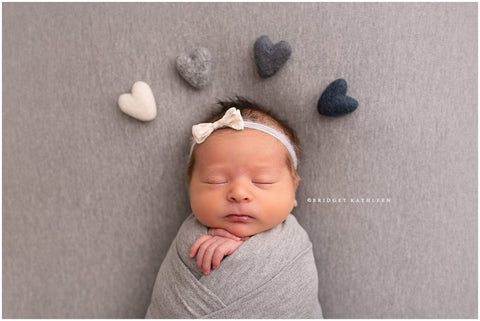neutrals grey gray white ivory neutral felted wool hearts newborn photography prop