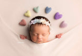extended pastel rainbow felted wool hearts newborn photography prop