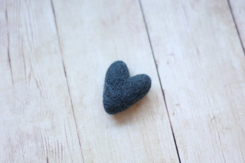 new color! single gunmetal charcoal grey fall felted wool hearts heart neutral newborn photography prop