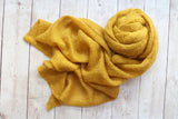 Adrian Collection SET mustard stretch knit posing fabric wrap