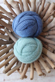 Adrian Collection SET aqua blue stretch knit posing fabric wrap