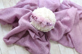 Adrian Collection SET open knit mauve rose sweater stretch swaddle wrap beanbag posing fabric tieback