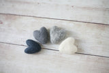 neutrals grey gray white ivory neutral felted wool hearts newborn photography prop