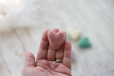 Single deep teal turquoise felted wool hearts felt heart newborn photography prop