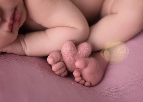 Single blush pink felted wool hearts heart newborn photography prop