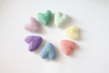 pastel rainbow felted wool hearts newborn photography prop WITH clouds