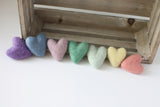 pastel rainbow felted wool hearts newborn photography prop