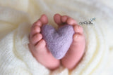 Single lavender lilac felted felt wool hearts heart newborn photography prop