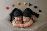 rainbow felted wool hearts newborn photography prop felt heart set