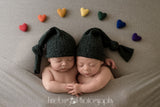 FULL SET rainbow felted wool hearts newborn photography prop felt heart set