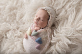 pastel rainbow felted wool hearts newborn photography prop clouds