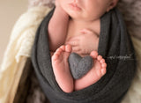 Single grey gray felted wool hearts felt heart newborn photography prop