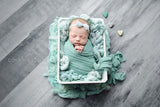 Single  jade green felted wool hearts felt heart newborn photography prop