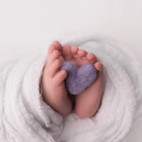 Single lavender lilac felted felt wool hearts heart newborn photography prop