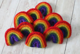 Needle felted rainbow baby newborn photography prop felt