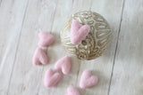 New color! baby pastel blush pink felted wool hearts heart newborn photography prop