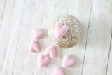 New color! baby pastel blush pink felted wool hearts heart newborn photography prop