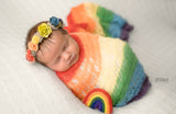 grey gray neutral needle felted rainbow baby newborn photography prop felt with clouds