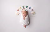 Set wool felt felted newborn photography prop clouds