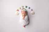 Pair wool felt felted newborn photography prop clouds