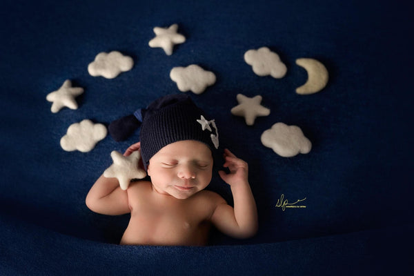 felted felt clouds cloud sun moon star set felt wool newborn photography prop