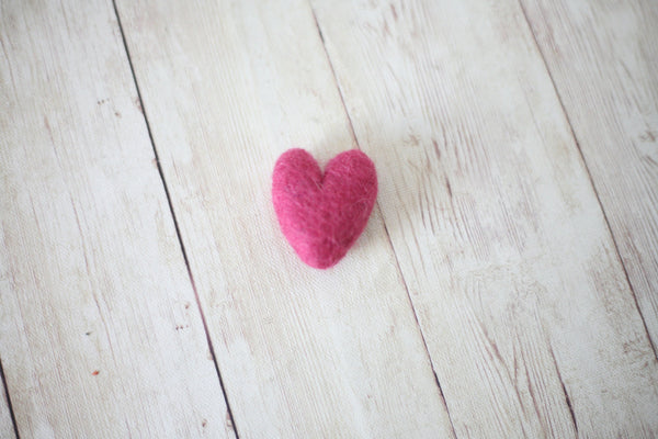 New color! raspberry fuchsia dark pink felted wool hearts heart newborn photography prop