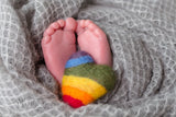 Needle felted heart rainbow baby newborn photography prop felt