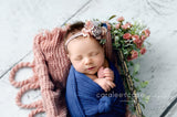 matilda lavender purple periwinkle mauve fall newborn tie back flower crown headband halo