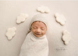 Set wool felt felted newborn photography prop clouds