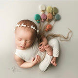 primary rainbow felted balloon balloons newborn photography prop WITH clouds