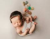 pastel rainbow felted balloon balloons newborn photography prop WITH clouds