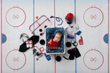 wool felted hockey stick and puck newborn photography prop