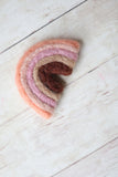 pink tab brown girl needle felted rainbow baby newborn photography prop felt