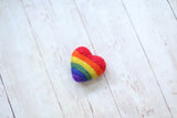 Needle felted heart rainbow baby newborn photography prop felt