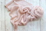 Adrian Collection SET barely pink nude stretch knit posing fabric wrap